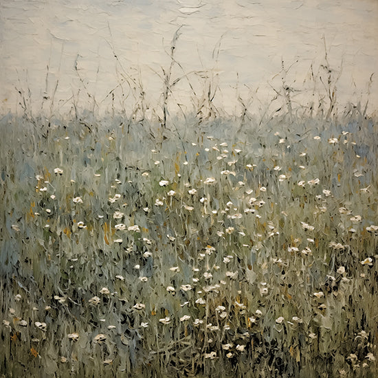 Heidi Kuntz HK209 - HK209 - Hiding Place   - 12x12 wildflowers close-up, textured brushstrokes, meadow scene, pastel colors, countryside floral art from Penny Lane