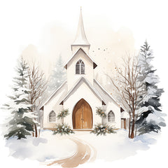 HK299 - Snowy Chapel  - 12x12
