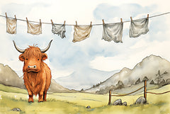 HK340 - Clothesline Highland   - 18x12