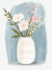 HK482 - Pink Floral Arrangement   - 12x16