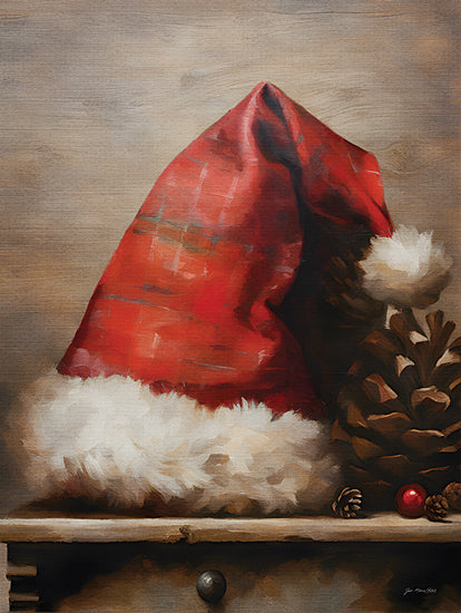 Jo Moulton JO183 - JO183 - Spare Hat - 12x16 Christmas, Holidays, Still Life, Santa's Hat, Pine Cones, Rustic from Penny Lane