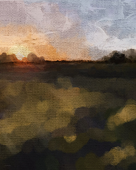 Kamdon Kreations KAM1065 - KAM1065 - Sun Bleeding Through - 12x16 sunset field, open horizon, impressionist sunset, painterly texture, natural light, warm atmosphere, abstract landscape from Penny Lane