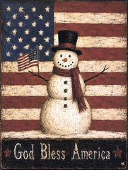 KB150 - God Bless America Snowman - 12x16