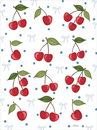 Lisa Larson LAR701 - LAR701 - Cherry Goodness - 12x16 cherry pattern illustration, red cherries with green leaves, cute fruit art, playful kitchen decor, whimsical polka dot background, modern fruit design, cheerful pattern artwork from Penny Lane