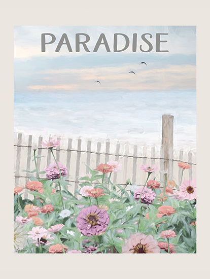 Lori Deiter LD3807 - LD3807 - Paradise - 12x16 rustic barn, white cosmos flowers, green meadow, summer farm, country landscape, soft sunset sky, wildflower field, pastoral scene, weathered wood barn, floral foreground, airy countryside, feminine floral art, painterly composition from Penny Lane