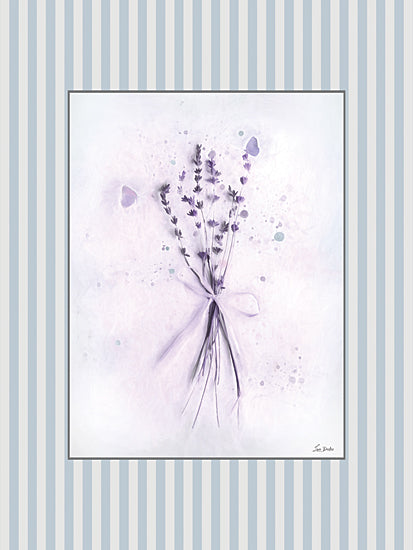 Lori Deiter LD4015 - LD4015 - Blooms and Birds Set VI - 12x16 lavender bouquet, tied ribbon, purple flowers, minimal composition, delicate art, fragrant herb, soft watercolor style, peaceful decor from Penny Lane
