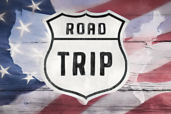 Lori Deiter LD4041 - LD4041 - American Road Trip - 18x12 road trip sign, route shield, American flag from Penny Lane