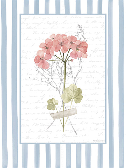 lettered & lined LET1496 - LET1496 - Sprig of Geraniums - 12x16 botanical, still life, backgrounds & patterns, floral, greenery, leaves, geranium, script, taped, feminine, decorative, watercolor, multicolor from Penny Lane