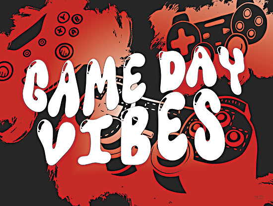 Lux + Me Designs LUX1091 - LUX1091 - Game Day Vibes - 16x12 game day vibes, gamer wall art, video game controller, gaming room decor, red and black design, bold typography, playful teen art, arcade style, console gaming, modern word art, entertainment room sign, streamer setup decor, gaming aesthetic, fun quote art, contemporary poster from Penny Lane