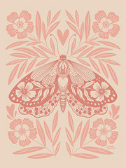 MN423 - Moth Floral Wings I - 12x16