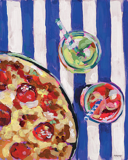 Painting Paige PP167 - PP167 - Positano Pizza Party - 12x16 pizza and drinks painting, bold acrylic strokes, colorful food art, modern still life, graphic composition from Penny Lane