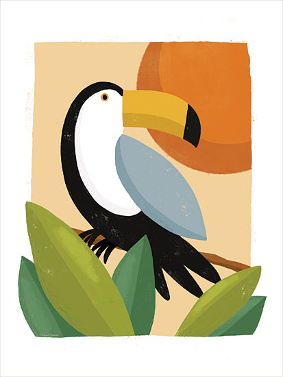 Rachel Nieman RN583 - RN583 - Jungle Sunset - 12x16 toucan illustration, tropical bird, jungle art, exotic wildlife, colorful feathers, contemporary style from Penny Lane