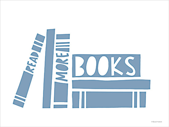 Rachel Nieman RN740 - RN740 - Read More Books     - 16x12 books reading literature library bookshelf typography blue minimal illustration reader book stack education learning from Penny Lane