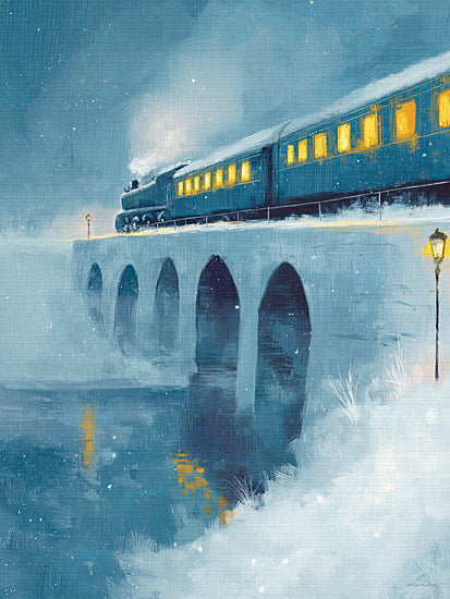 Svetlana Aleinikova SA299 - SA299 - Winter Bound Express - 12x16 train crossing bridge, snowy landscape, night lights, winter scene from Penny Lane