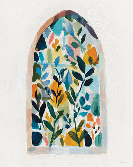 Svetlana Aleinikova SA406 - SA406 - Echoes in Glass - 12x16 botanical, abstract, greenery, leaves, arch, window, foliage, garden, geometric shapes, decorative, whimsical, acrylic, multicolor from Penny Lane