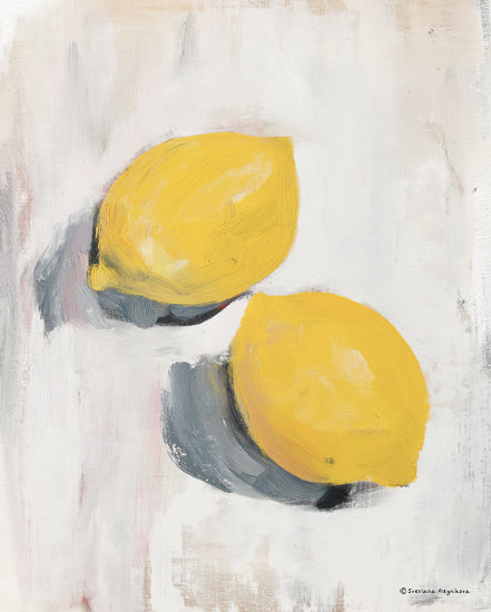 Svetlana Aleinikova SA425 - SA425 - Citrus Sunshine - 12x16 lemons still life, yellow fruit painting, textured brush strokes, oil on canvas, simple composition, bright and fresh, citrus art, minimalist food painting from Penny Lane
