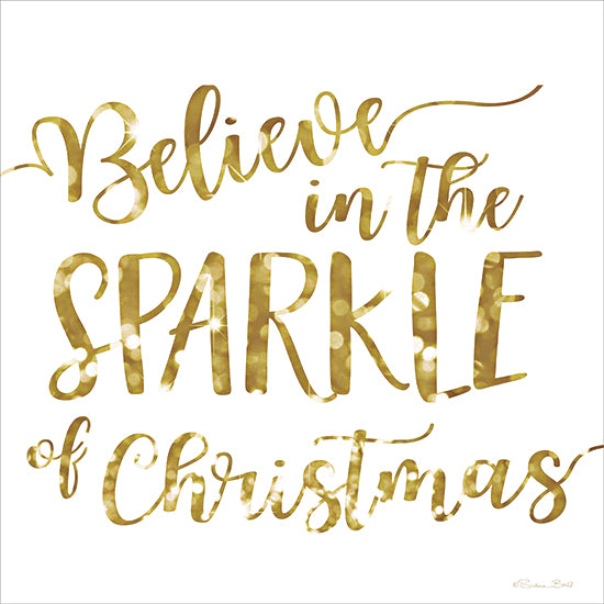 Susan Ball SB1567 - SB1567 - Believe in the Sparkle of Christmas - 12x12 holidays & seasonal, typography, christmas, inspirational, word art, sparkle, glitter, script font, decorative, feminine, digital illustration, gold from Penny Lane