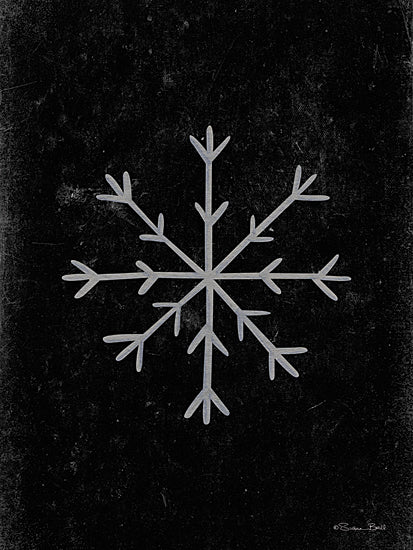 Susan Ball SB1571 - SB1571 - Vintage Snowflake - 12x16 holidays & seasonal, symbols & icons, winter, christmas, snowflake, snow, distressed, minimal, vintage, moody, digital illustration, gray from Penny Lane