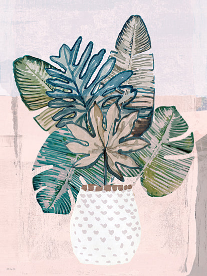 Stellar Design Studio SDS1529 - SDS1529 - Textured Tropics - 12x16 white ibis, tropical palms, coastal bird, exotic bird art, palm trees, soft blue and teal palette, airy tropical scene, decorative wildlife print, watercolor bird illustration, beach house style, island nature art, minimalist modern composition, serene neutral background from Penny Lane