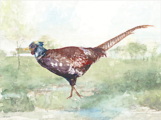 Stellar Design Studio SDS1568 - SDS1568 - Woodland Wanderer 2 - 18x12 pheasant walking, watercolor bird art, natural greens, countryside wildlife, game bird painting, rustic decor, outdoor theme, detailed feather pattern, nature illustration from Penny Lane