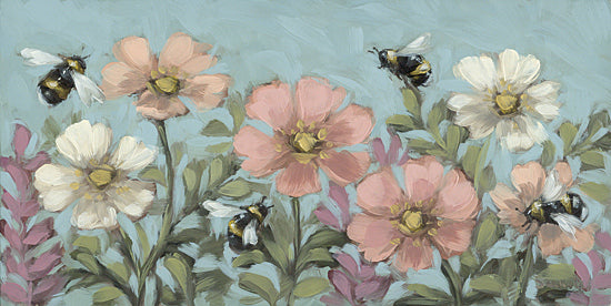 Sara G. Designs SGD360 - SGD360 - Spring Magic - 18x9 animals, botanical, insects, floral, greenery, bee, garden, decorative, painterly, oil painting, teal from Penny Lane
