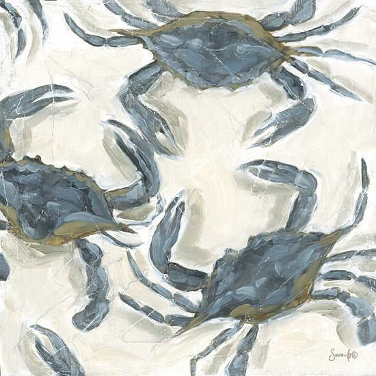 Sara G. Designs SGD374 - SGD374 - Crab Dance - 12x12 blue crabs illustration, coastal seafood art, marine animal painting from Penny Lane