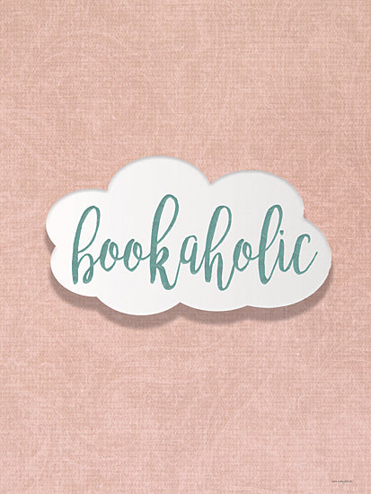 Catch A Star Fine Art STAR323 - STAR323 - Bookaholic - 12x16 Bookaholic text art, pink textured background, green calligraphy, typography print, word art, reading lover, decorative quote, simple wall art from Penny Lane