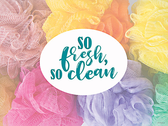 Catch A Star Fine Art STAR353 - STAR353 - So Fresh, So Clean - 16x12 bath sponges, loofahs, colorful, cleanliness, bathroom decor, self-care, typography art, positive message, fresh start, home decoration from Penny Lane