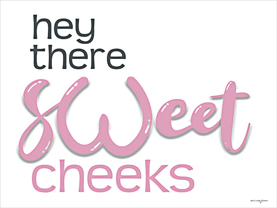 Catch A Star Fine Art STAR356 - STAR356 - Hey There Sweet Cheeks - 16x12 bathroom art, typography, playful message, sweet cheeks, humor, decorative sign, feminine, home decor, word art, contemporary design from Penny Lane