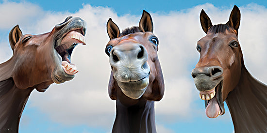 Catch A Star Fine Art STAR368 - STAR368 - Hold Your Horses - 18x9 animals, farm animals, horse, laughing, funny, whimsical, photography, brown from Penny Lane