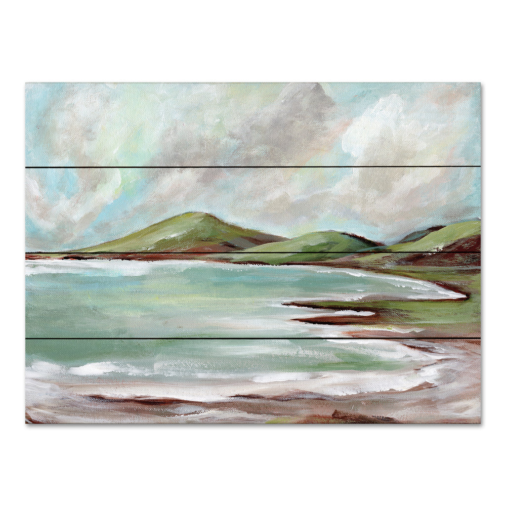 Amanda Hilburn AH109PAL - AH109PAL - Green Hills by the Sea - 16x12 Coastal, Sea, Hills, Landscape, Nature from Penny Lane