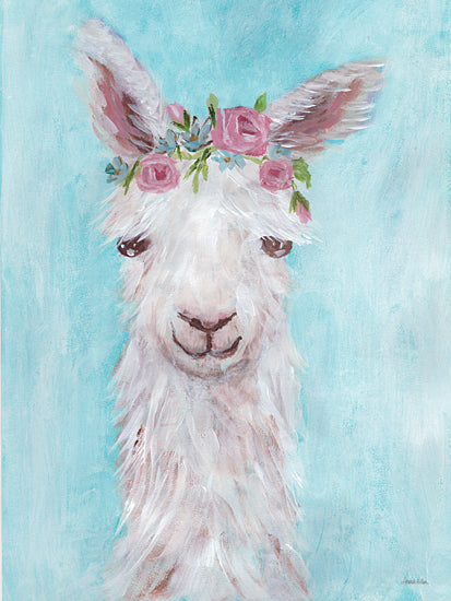 Amanda Hilburn AH166 - AH166 - Sweet Pea - 12x16 Whimsical, Llama, Flowers, Baby, Baby's Room, New Baby from Penny Lane