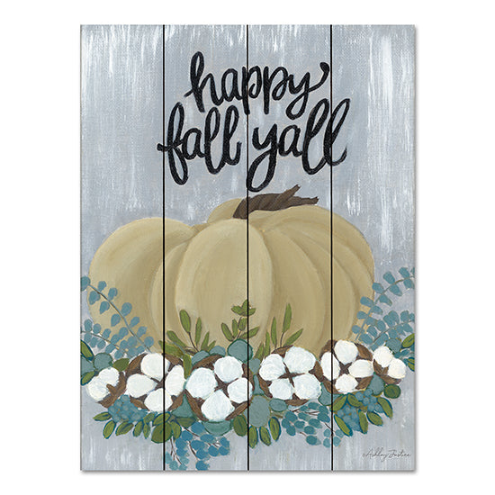 Ashley Justice AJ105PAL - AJ105PAL - Happy Fall Y'All - 12x16 Happy Fall Y'All, Pumpkins, Flowers, Greenery, Typography, Signs, Fall, Autumn from Penny Lane