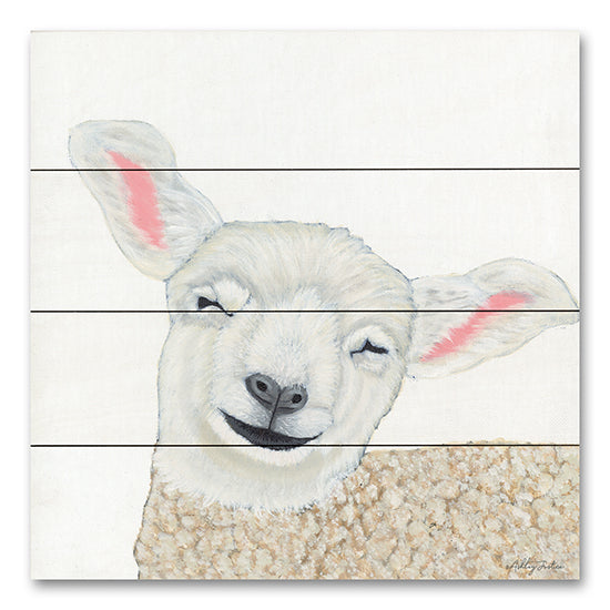 Ashley Justice AJ112PAL - AJ112PAL - Smiling Sheep - 12x12  Sheep, Smiling Sheep, Whimsical from Penny Lane