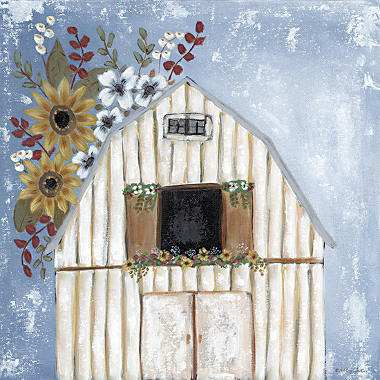 Ashley Justice AJ121 - AJ121 - Rustic Memories - 12x12 Barn, Farm, Whimsical, Flowers, Rustic, Fall, White Barn, Fall Flowers from Penny Lane