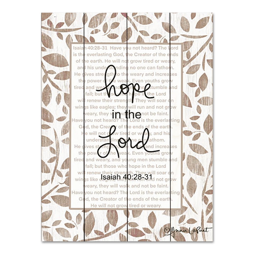 Annie LaPoint ALP2213PAL - ALP2213PAL - Hope in the Lord - 12x16 Religious, Hope in the Lord, Isaiah, Bible Verse, Typography, Signs, Textual Art, Greenery from Penny Lane