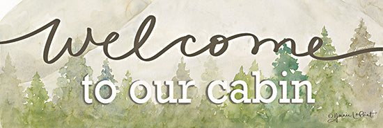 Annie LaPoint ALP2227A - ALP2227A - Welcome to Our Cabin - 36x12 Welcome, Welcome to Our Cabin, Typography, Signs, Textual Art, Trees, Watercolor, Leisure from Penny Lane