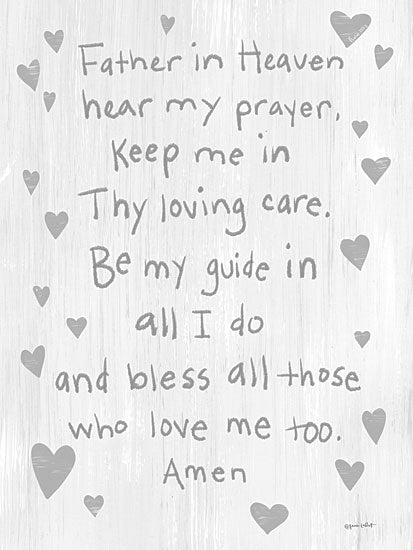 Annie LaPoint ALP2369 - ALP2369 - Father in Heaven - 12x16 Religious, Children, Father in Heaven Hear My Prayer, Keep Me in Thy Loving Care, Typography, Signs, Textual Art, Hearts, Love, Gray, Prayer from Penny Lane