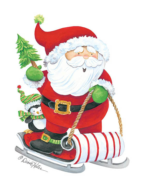 Diane Kater Licensing ART1150 - ART1150 - Sledding Santa - 0  from Penny Lane