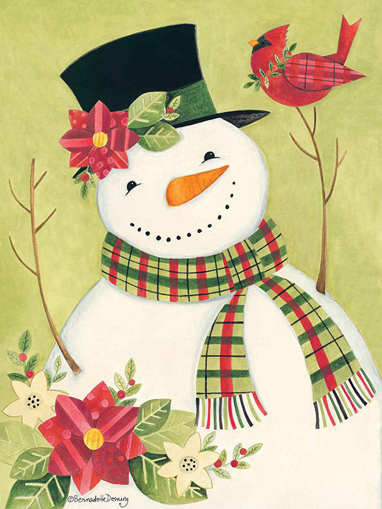 Bernadette Deming Licensing BER1344 - BER1344 - Cardinal and Poinsettia Snowman - 0  from Penny Lane