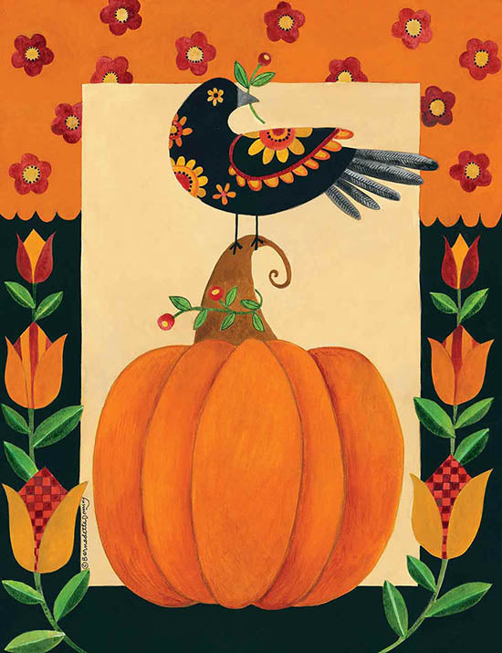 Bernadette Deming Licensing BER1360 - BER1360 - Patterned Crow and Pumpkin - 0  from Penny Lane