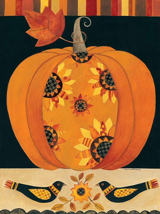 Bernadette Deming Licensing BER1383 - BER1383 - Floral Pumpkin and Crows - 0  from Penny Lane