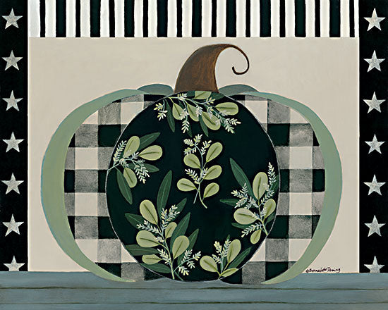 Bernadette Deming BER1402 - BER1402 - Patterned Greenery Pumpkin - 16x12 Pumpkin, Patterned Pumpkin, Greenery, Autumn, Decorative from Penny Lane