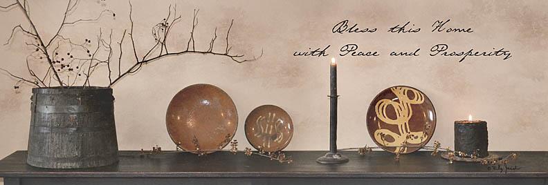 Billy Jacobs BJ1124 - Bless This Home with Peace and Prosperity - Shelf, Candles, Still Life, Berries, Inspiring from Penny Lane Publishing