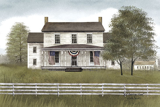 Billy Jacobs BJ133 - My American Home - House, American Flag, Swag, Fence, Trees from Penny Lane Publishing