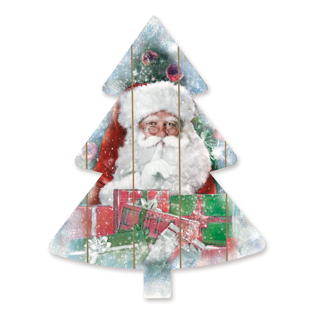 BLUE398TREE - Christmas Tree Santa  - 14x18