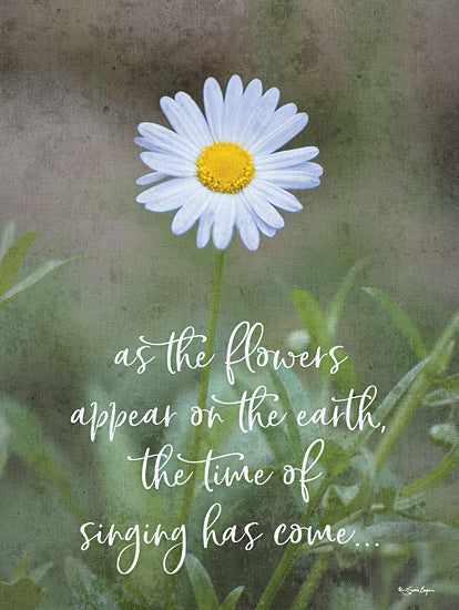 Susie Boyer BOY730 - BOY730 - Flowers Appear on Earth - 12x16 Religious, Bible Verse, Song of Solomon, The Flowers Appear on the Earth, Typography, Signs, Textual Art, Daisy, Flowers, Photography from Penny Lane