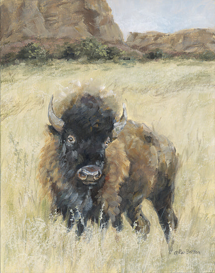 Pam Britton BR622 - BR622 - Resident of the Badlands II   - 12x16 Buffalo, Wildlife, Badlands, South Dakota, Prairie, Landscape from Penny Lane