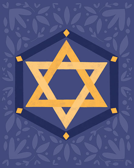 Lady Louise Designs BRO337 - BRO337 - Star of David - 12x16 Hanukkah, Holidays, Religious, Star of David, Jewish, Jewish Holiday, Blue & Gold from Penny Lane