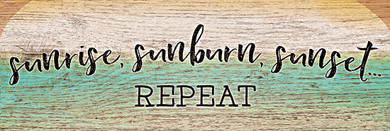 Cloverfield & Co. CC172A - CC172A - Sunrise, Sunburn, Sunset, Repeat - 36x12 Sunrise, Sunburn, Sunset, Coastal, Summer, Leisure, Typography, Signs from Penny Lane